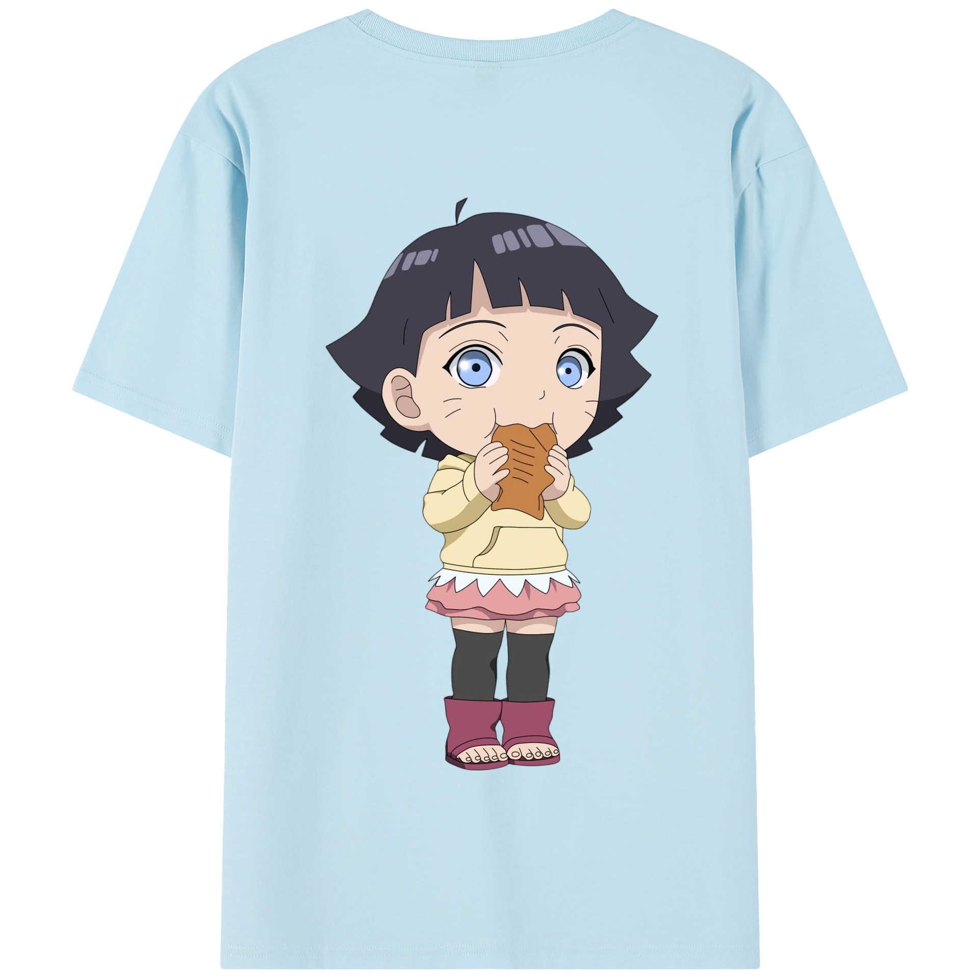 （画像用） NARUTO -ナルト- うずまき ヒマワリ Uzumaki Himawari 綿100％半袖Tシャツ（背面プリント）